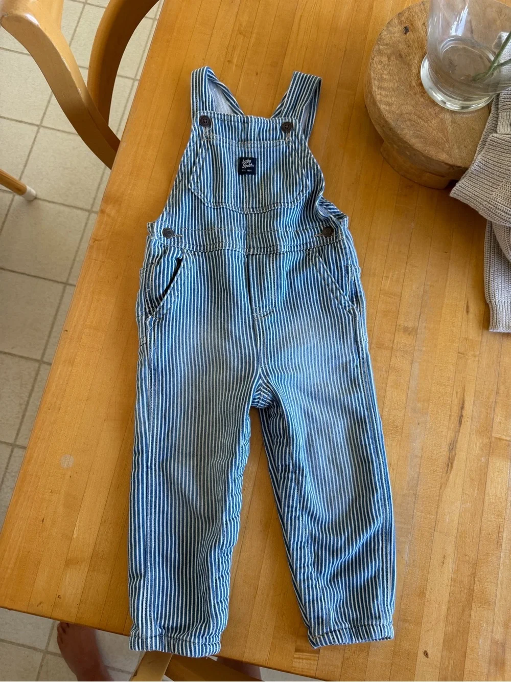 OshKosh B'gosh Blue & White Striped Overalls